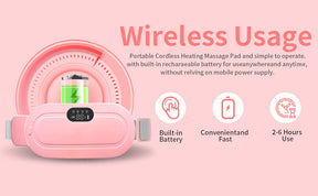 Portable Cordless Period Cramps Relief Massager & Heating Pad
