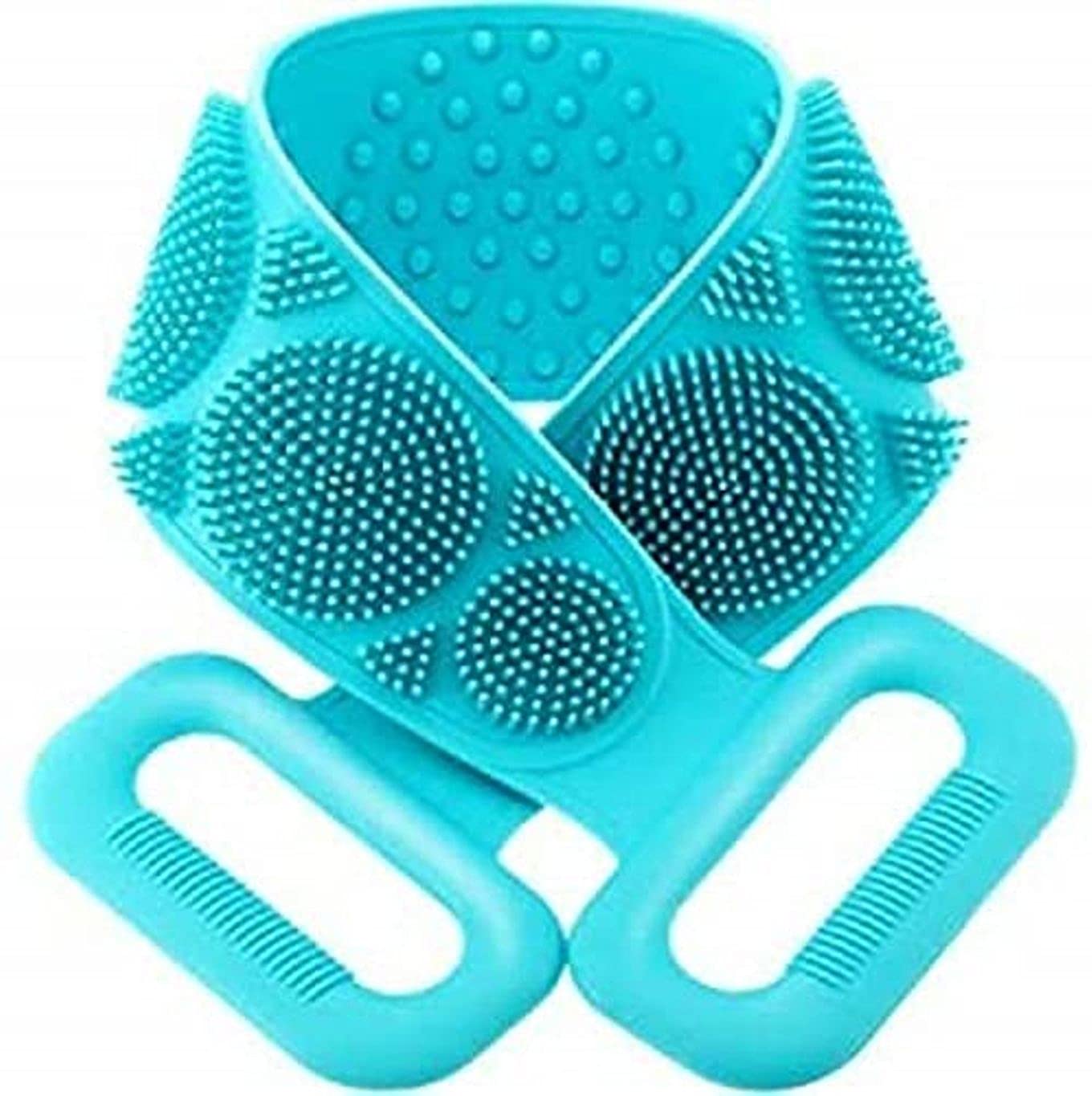 Silicone Back Scrubber Bath Belt Double-Sided Body Exfoliating Belt