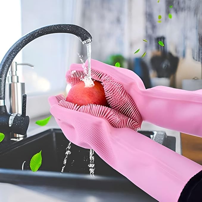 Silicone Dish Washing Gloves, Car Washing, Pet Grooming