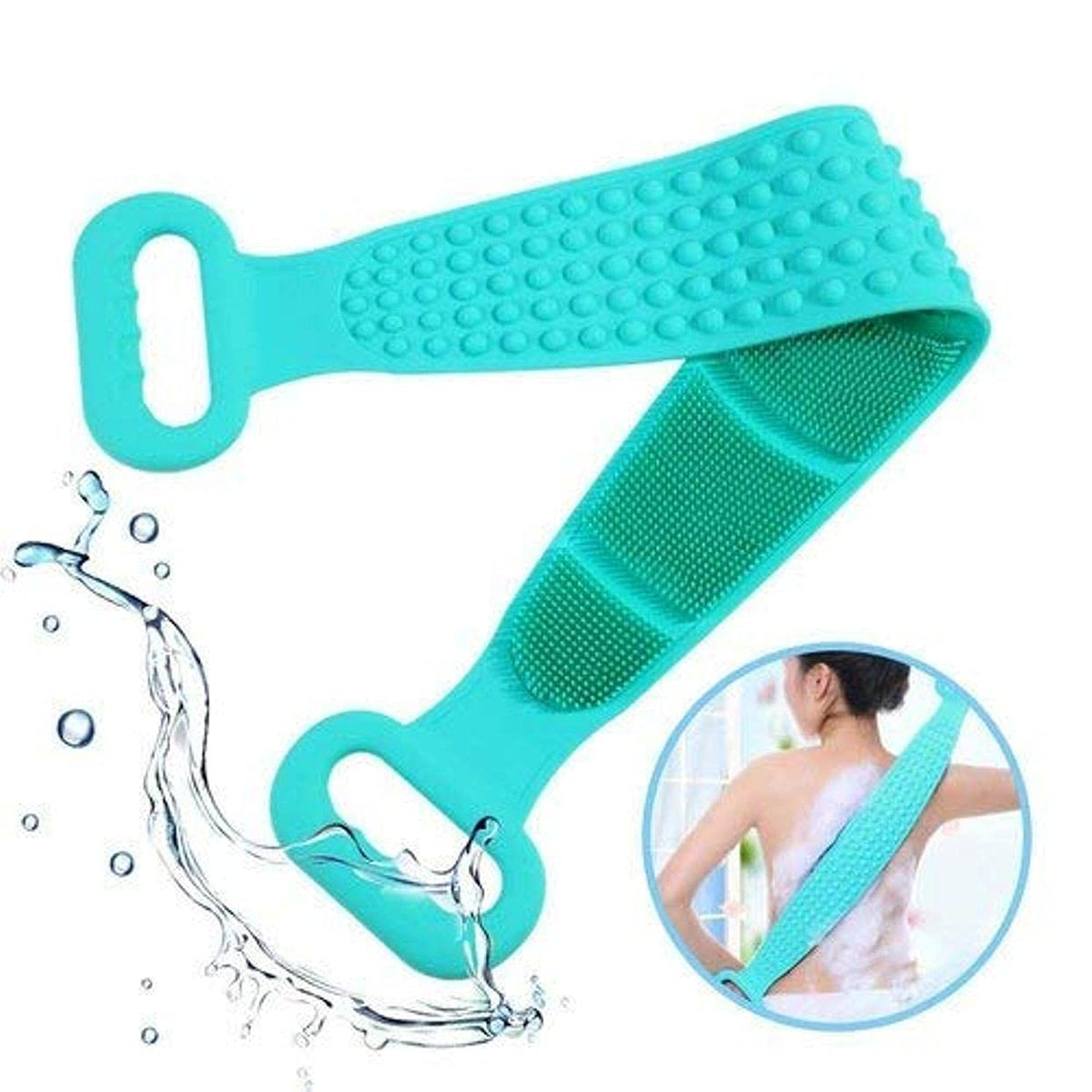 Silicone Back Scrubber Bath Belt Double-Sided Body Exfoliating Belt