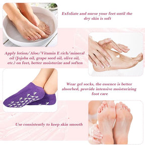 Spa Moisturizing Gel Socks For Dry Feet And Ankles