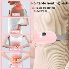 Portable Cordless Period Cramps Relief Massager & Heating Pad