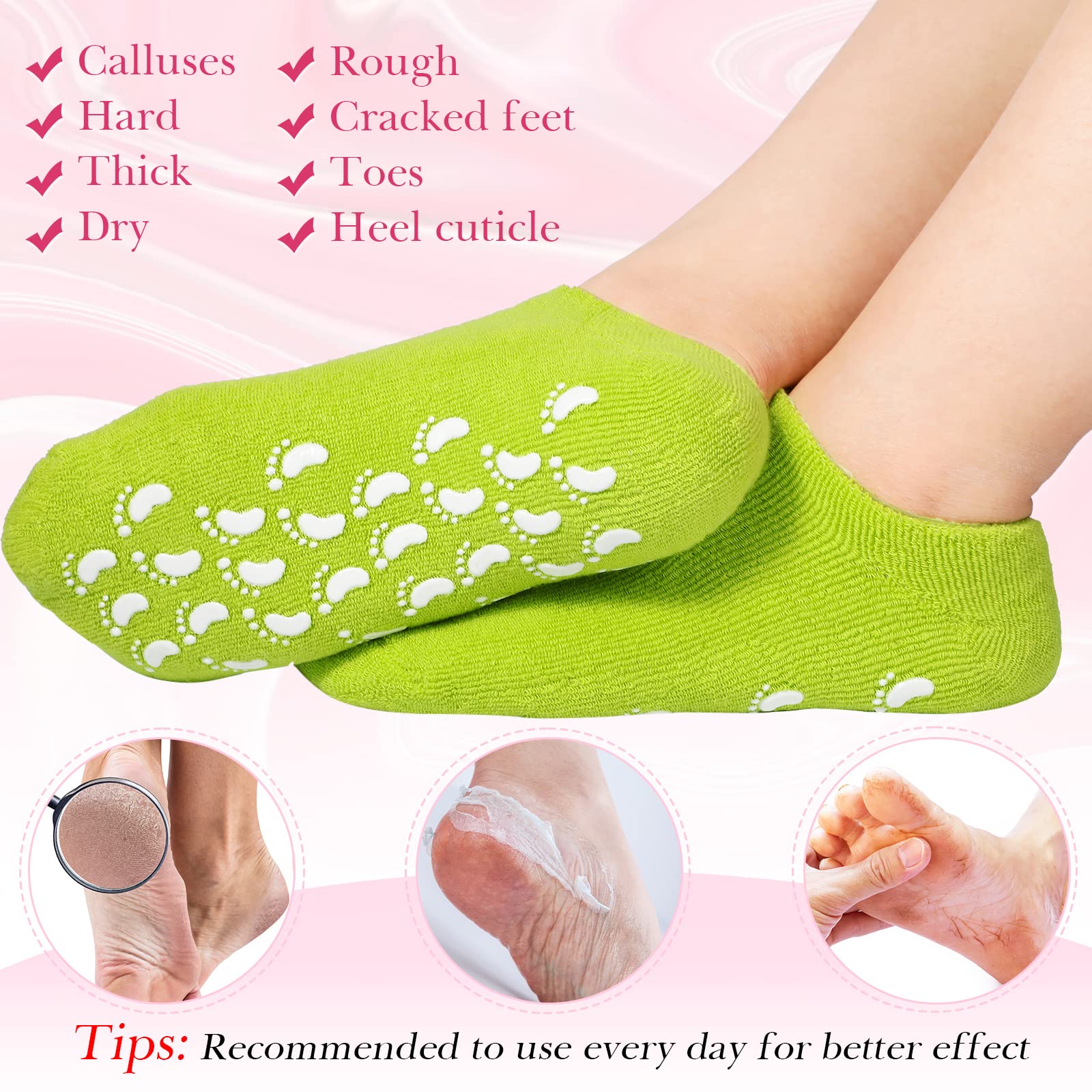 Spa Moisturizing Gel Socks For Dry Feet And Ankles