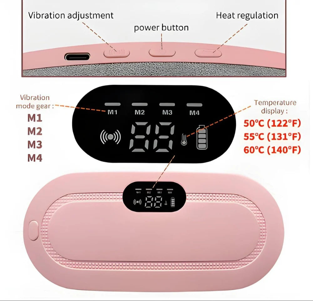 Portable Cordless Period Cramps Relief Massager & Heating Pad