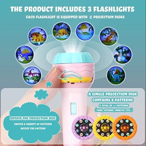Mini Flashlight Projector Torch for Kids