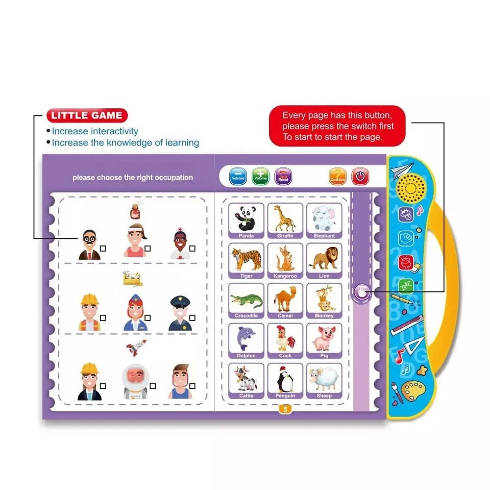 Intelligence Book (Read & Learn By Sounds) - An Educational Toy For Kids