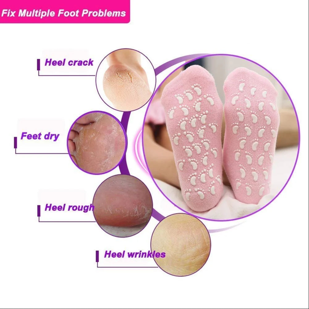 Spa Moisturizing Gel Socks For Dry Feet And Ankles